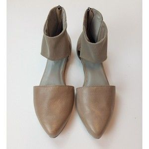 Eileen Fischer Allot Flats Sz 6 Tan Leather with Mesh Ankle Ballet Flat Shoes